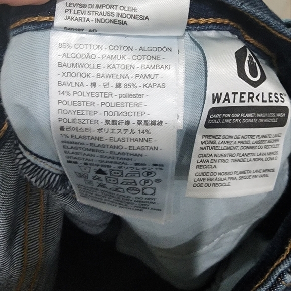 Levi's Dark Blue Straight Leg Jeans - Picture 6 of 7